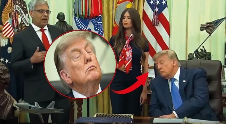 Trump canlı yayında uyuyakaldı: Sosyal medya yıkıldı