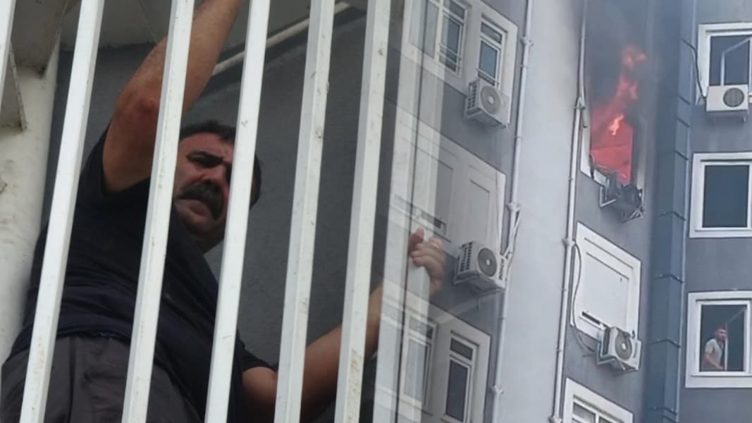 Korkutan yangın: İki daire küle döndü, mahsur kalan aile son anda kurtarıldı