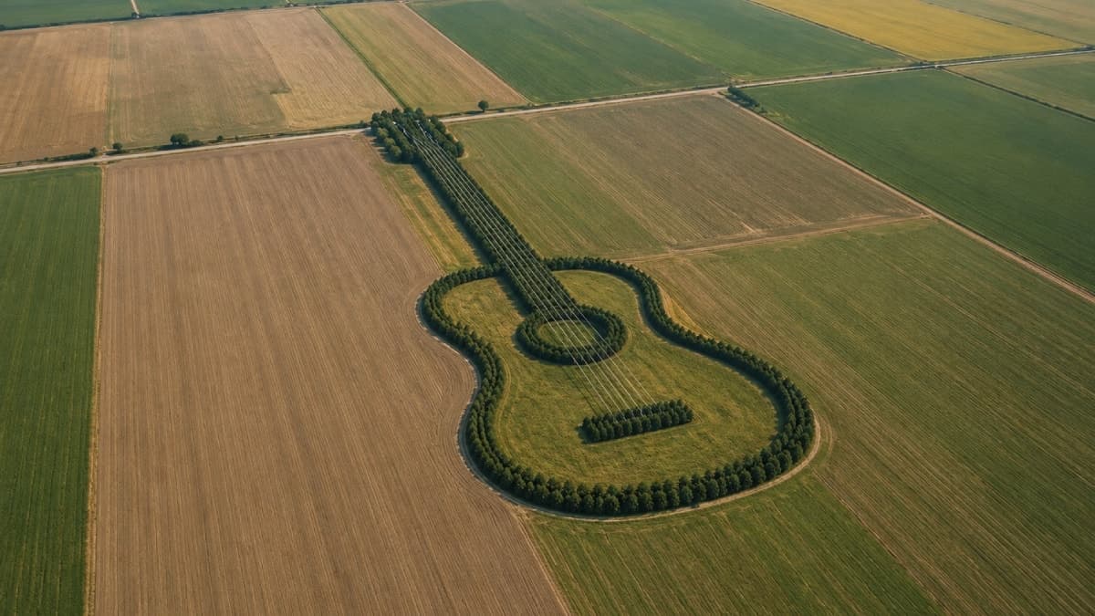 7 Bin Fidanı Tek Tek Dikerek Devasa Gitar Şekli Yapan Adamın Hikayesi Yürekleri Burktu