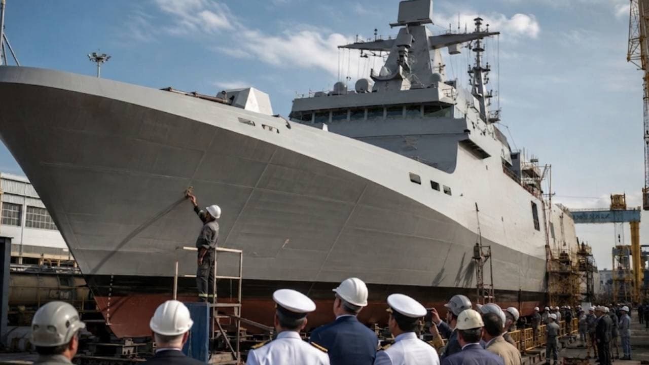 Türkiye'nin 107 Metrelik Savaş Gemisi Tersanede Titizlikle İnşa Ediliyor
